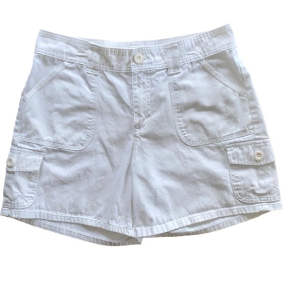 LEE Cargo Shorts Just Below the Waist White Women Size 10 Medium - Picture 1 of 7